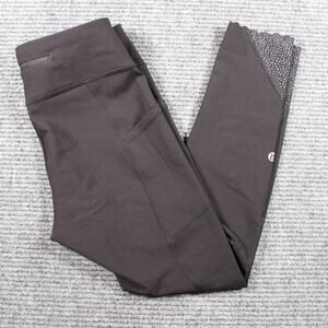 Lululemon Leggings Womens 6 Black Crop Reflective Ankle Pockets Pace Rival Crop